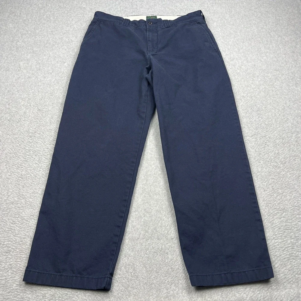 J.Crew Oarsman Trousers Men's 34x30* Blue Classic Fit Canvas Chino Preppy Pants
